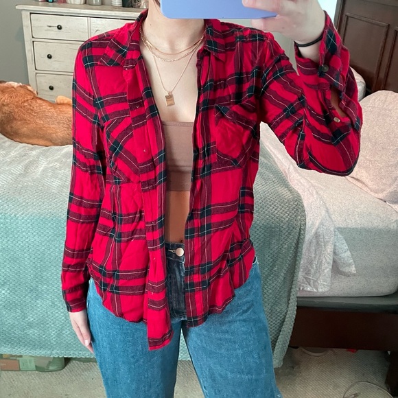 Lucky Brand Red Plaid Button Down Shirt - Picture 6 of 8